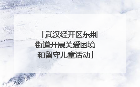 武汉经开区东荆街道开展关爱困境和留守儿童活动
