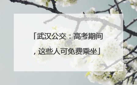 武汉公交：高考期间，这些人可免费乘坐