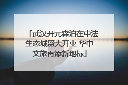 武汉开元森泊在中法生态城盛大开业 华中文旅再添新地标