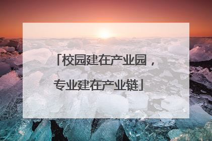 校园建在产业园，专业建在产业链
