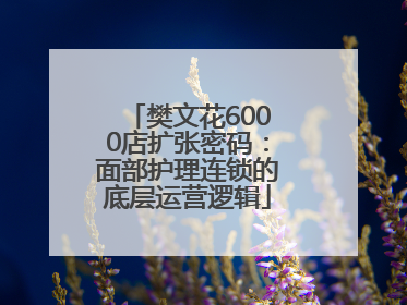 樊文花6000店扩张密码：面部护理连锁的底层运营逻辑