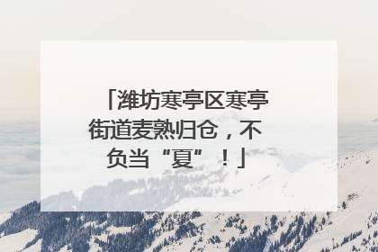 潍坊寒亭区寒亭街道麦熟归仓，不负当“夏”！