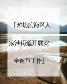 潍坊滨海区大家洼街道开展安全巡查工作