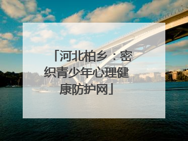 河北柏乡：密织青少年心理健康防护网