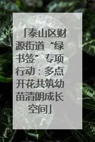 泰山区财源街道“绿书签”专项行动：多点开花共筑幼苗清朗成长空间