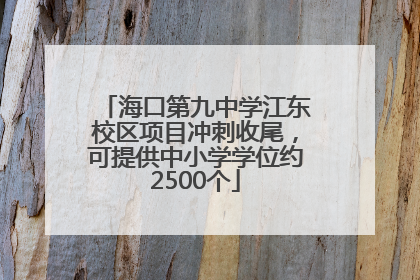 海口第九中学江东校区项目冲刺收尾，可提供中小学学位约2500个
