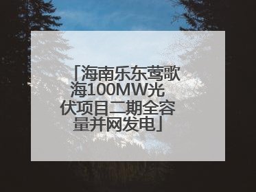 海南乐东莺歌海100MW光伏项目二期全容量并网发电