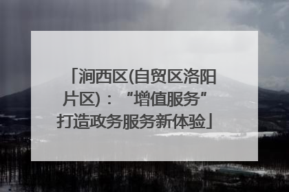 涧西区(自贸区洛阳片区)：“增值服务”打造政务服务新体验