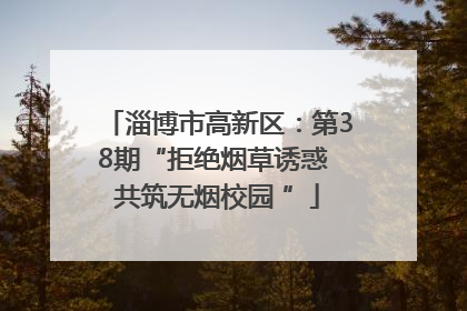 淄博市高新区：第38期“拒绝烟草诱惑 共筑无烟校园 ”