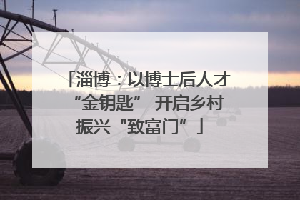 淄博：以博士后人才“金钥匙” 开启乡村振兴“致富门”