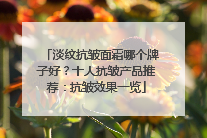 淡纹抗皱面霜哪个牌子好？十大抗皱产品推荐：抗皱效果一览