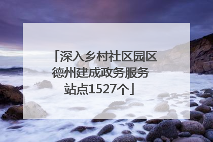 深入乡村社区园区 德州建成政务服务站点1527个