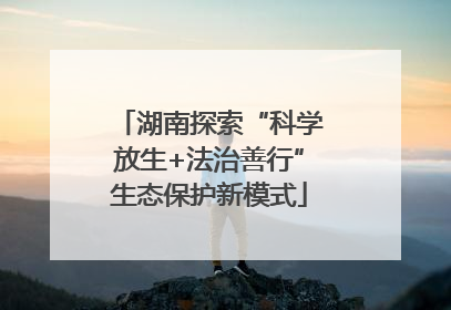 湖南探索“科学放生+法治善行”生态保护新模式