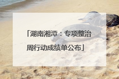 湖南湘潭：专项整治周行动成绩单公布