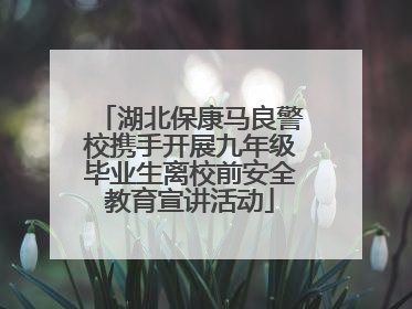 湖北保康马良警校携手开展九年级毕业生离校前安全教育宣讲活动