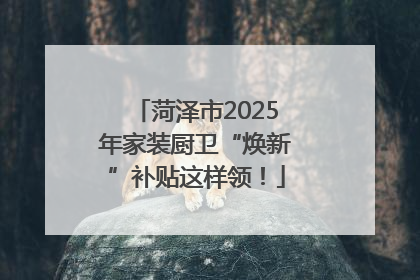 菏泽市2025年家装厨卫“焕新”补贴这样领！