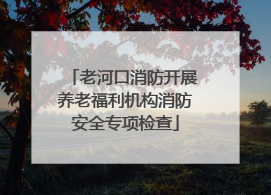 老河口消防开展养老福利机构消防安全专项检查