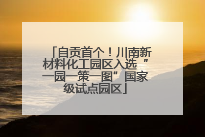 自贡首个！川南新材料化工园区入选“一园一策一图”国家级试点园区