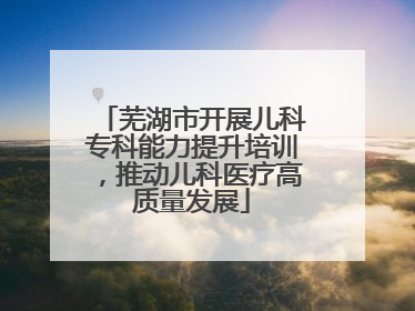 芜湖市开展儿科专科能力提升培训，推动儿科医疗高质量发展