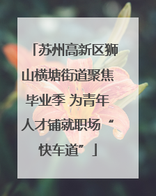 苏州高新区狮山横塘街道聚焦毕业季 为青年人才铺就职场“快车道”