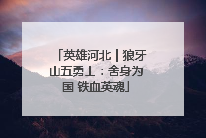 英雄河北｜狼牙山五勇士：舍身为国 铁血英魂
