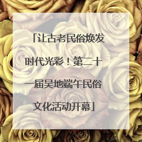 让古老民俗焕发时代光彩！第二十一届吴地端午民俗文化活动开幕