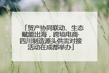 贸产协同联动、生态赋能出海，跨境电商·四川制造源头供需对接活动在成都举办