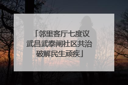 邻里客厅七度议 武昌武泰闸社区共治破解民生顽疾