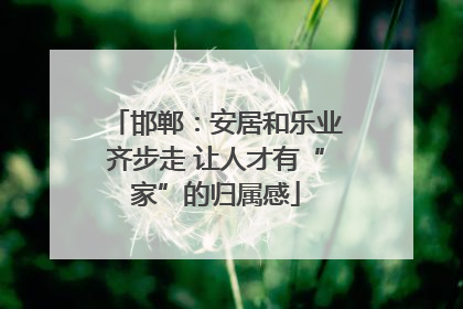 邯郸：安居和乐业齐步走 让人才有“家”的归属感