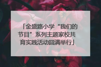 金盛路小学“我们的节目”系列主题家校共育实践活动圆满举行