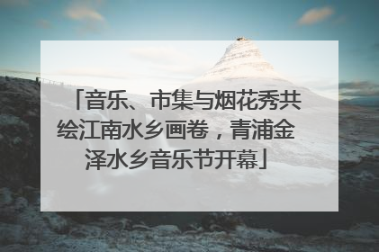 音乐、市集与烟花秀共绘江南水乡画卷，青浦金泽水乡音乐节开幕
