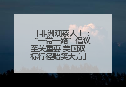 非洲观察人士：“一带一路”倡议至关重要 美国双标行径贻笑大方
