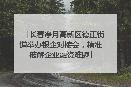长春净月高新区德正街道举办银企对接会，精准破解企业融资难题