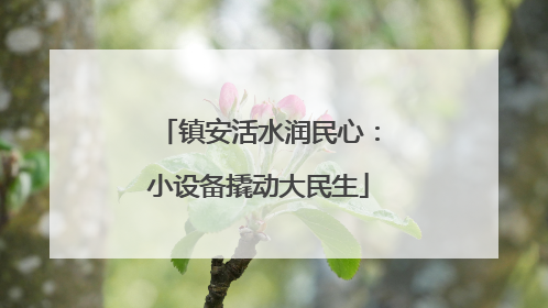 镇安活水润民心：小设备撬动大民生