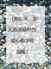 陈仁文：多元奋进显担当 爱心助学传温暖
