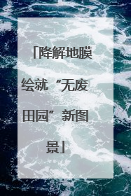 降解地膜绘就“无废田园”新图景