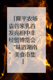 隆平农场袁谷米乳首发亮相中非经贸博览会“味道湖南”美食市集
