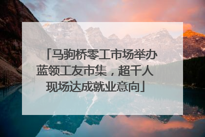 马驹桥零工市场举办蓝领工友市集，超千人现场达成就业意向