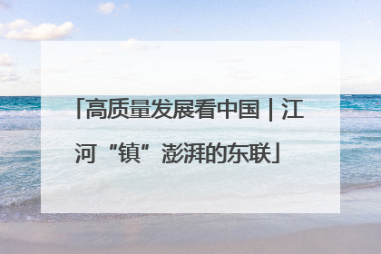 高质量发展看中国｜江河“镇”澎湃的东联