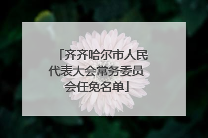 齐齐哈尔市人民代表大会常务委员会任免名单