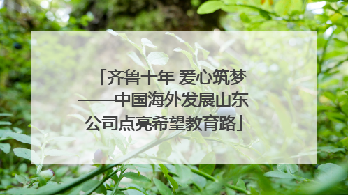 齐鲁十年 爱心筑梦——中国海外发展山东公司点亮希望教育路