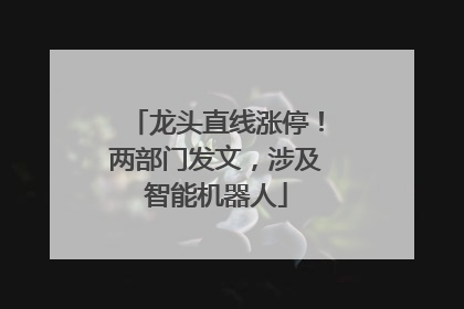 龙头直线涨停！两部门发文，涉及智能机器人