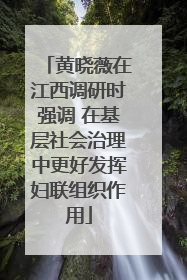 黄晓薇在江西调研时强调 在基层社会治理中更好发挥妇联组织作用