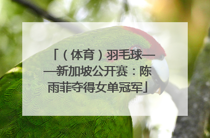 （体育）羽毛球——新加坡公开赛：陈雨菲夺得女单冠军