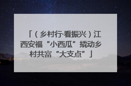 （乡村行·看振兴）江西安福“小西瓜”撬动乡村共富“大支点”