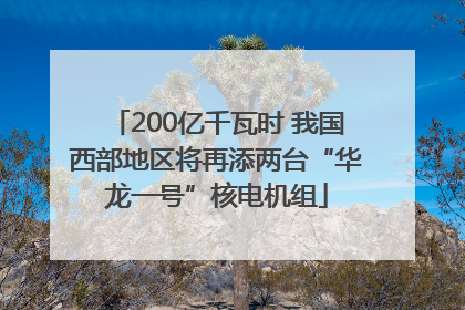 200亿千瓦时 我国西部地区将再添两台“华龙一号”核电机组