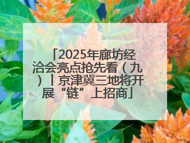 2025年廊坊经洽会亮点抢先看（九）丨京津冀三地将开展“链”上招商