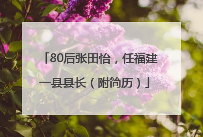 80后张田怡，任福建一县县长（附简历）