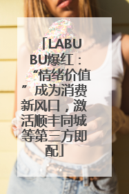 LABUBU爆红：“情绪价值”成为消费新风口，激活顺丰同城等第三方即配
